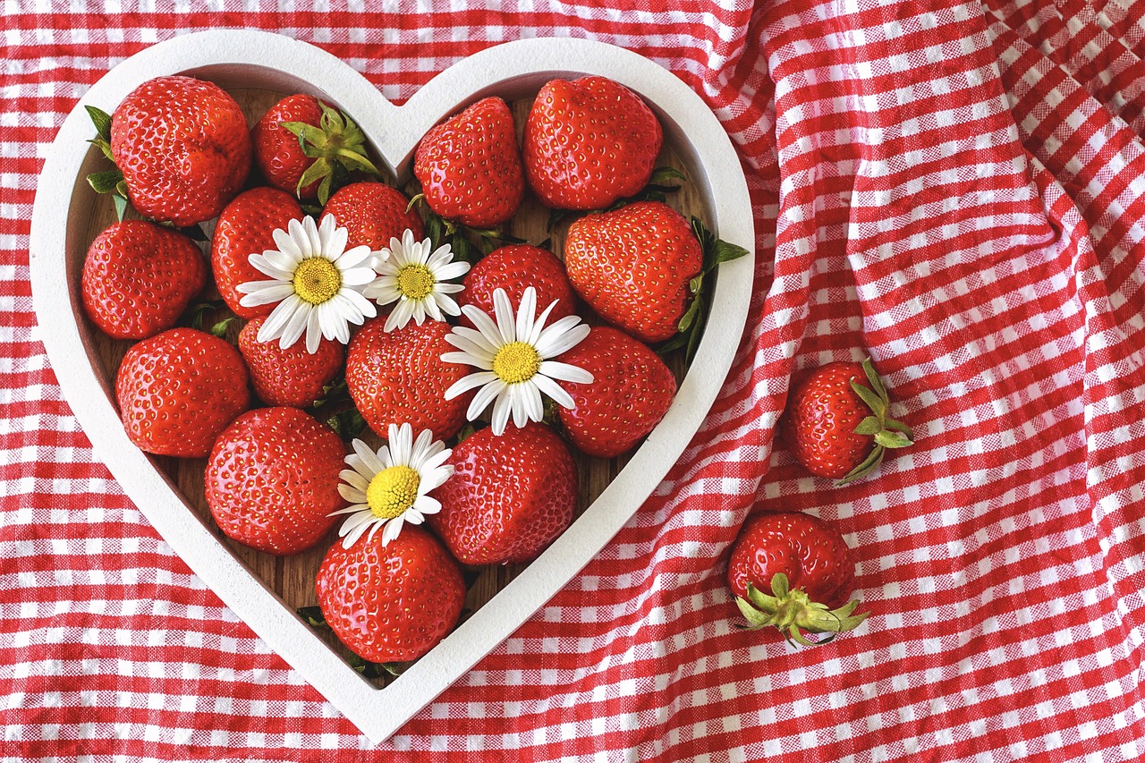 strawberries in the shape of a heart
